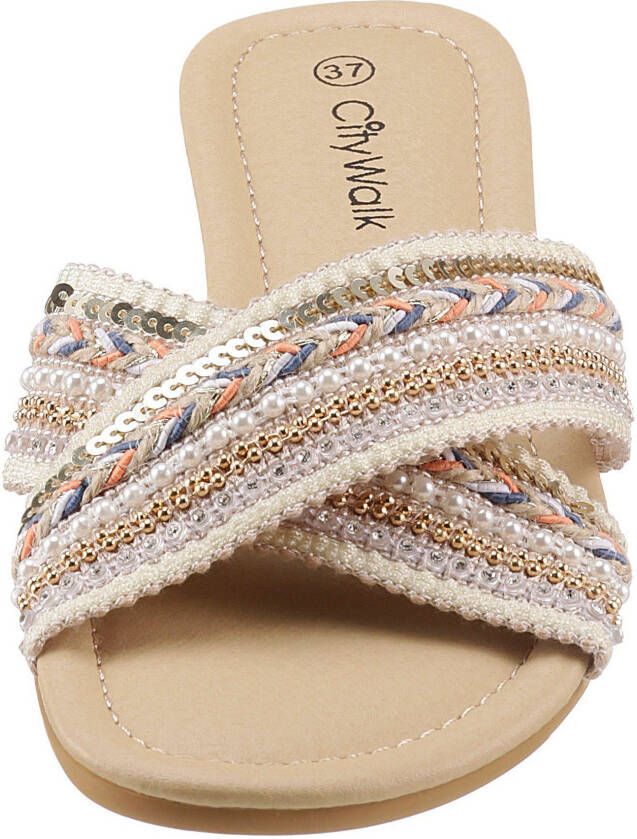 CITY WALK Slippers zomerschoen slippers in boho-look