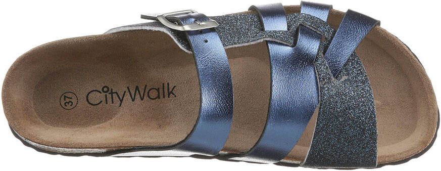 CITY WALK Slippers in metallic- glitter-look