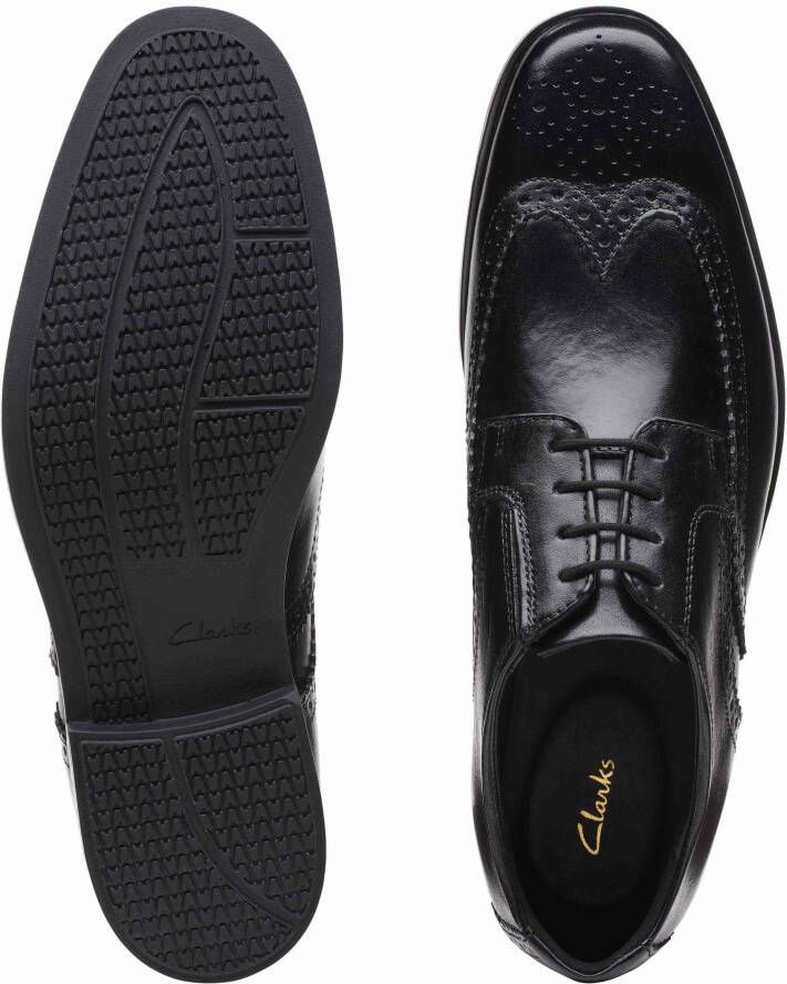 Clarks Zwarte Leren Brogue Schoenen Black Heren - Foto 8