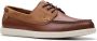 Clarks Veterschoenen Bratton Boat bootsschoen mocassin slip-on sneaker met siernaad - Thumbnail 4