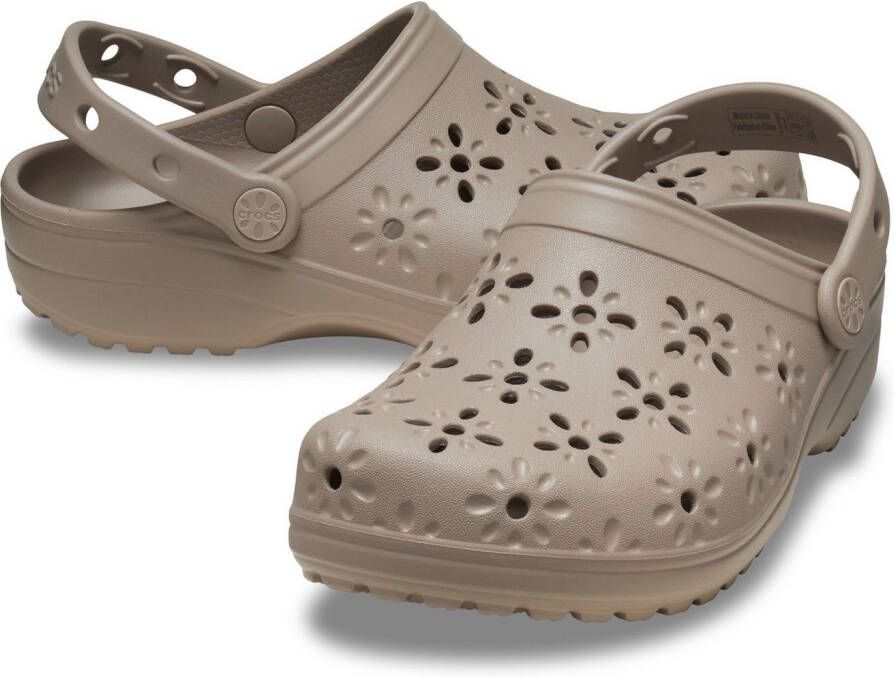 Crocs Clogs Classic Floral Cut Out Clog