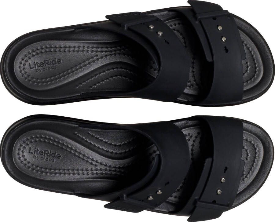 Crocs Slippers Brooklyn Low Wedge plateau zomerschoen pantoffels met gespsluiting