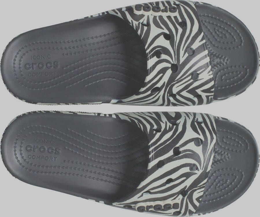 Crocs Slippers Classic Animal Remix Slide met band in animal look