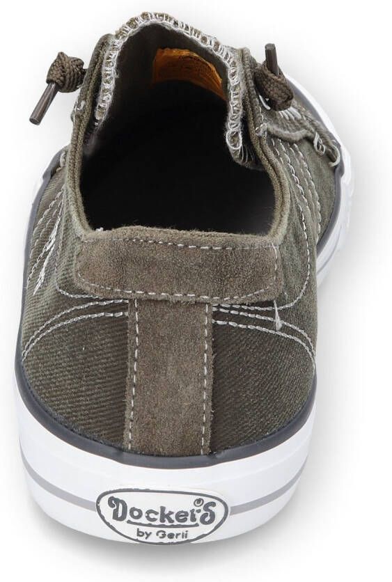 Dockers by Gerli Slip-on sneakers vrijetijdsschoen retro sneaker fake veters in coole jeanslook