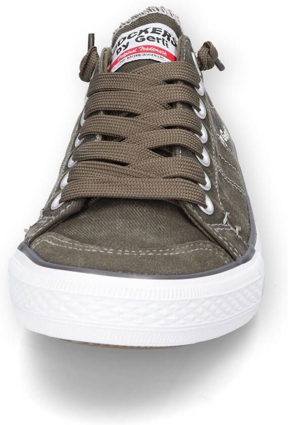 Dockers by Gerli Slip-on sneakers vrijetijdsschoen retro sneaker fake veters in coole jeanslook