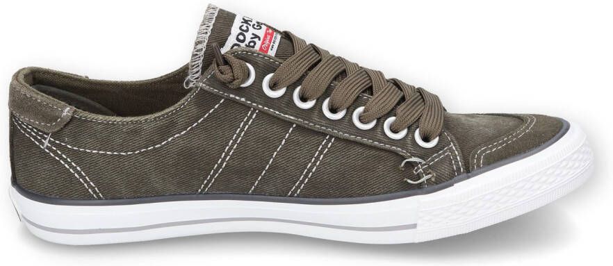 Dockers by Gerli Slip-on sneakers vrijetijdsschoen retro sneaker fake veters in coole jeanslook