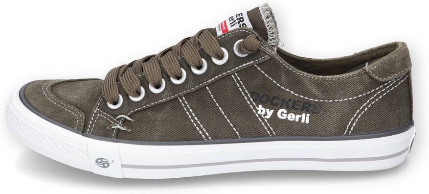 Dockers by Gerli Slip-on sneakers vrijetijdsschoen retro sneaker fake veters in coole jeanslook
