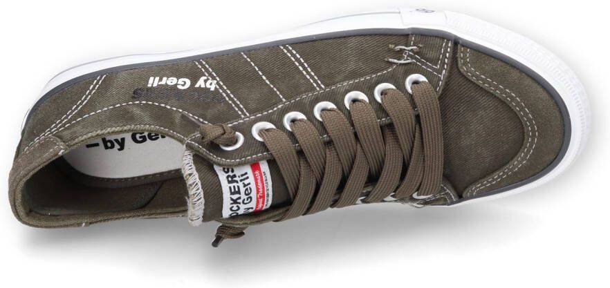 Dockers by Gerli Slip-on sneakers vrijetijdsschoen retro sneaker fake veters in coole jeanslook