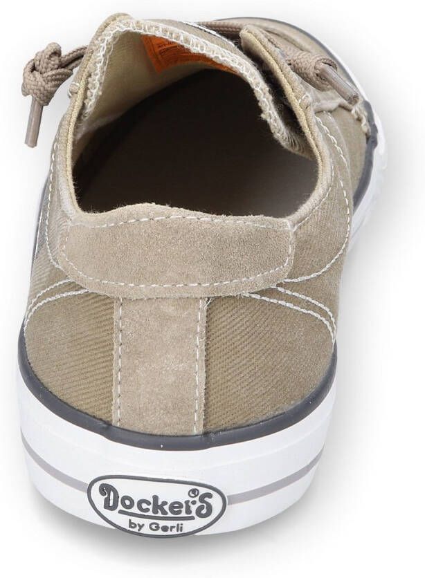 Dockers by Gerli Slip-on sneakers vrijetijdsschoen retro sneaker fake veters in coole jeanslook