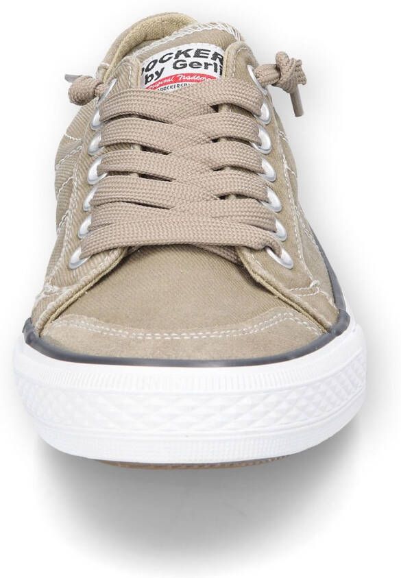 Dockers by Gerli Slip-on sneakers vrijetijdsschoen retro sneaker fake veters in coole jeanslook