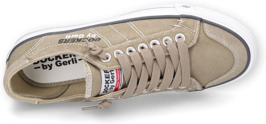 Dockers by Gerli Slip-on sneakers vrijetijdsschoen retro sneaker fake veters in coole jeanslook