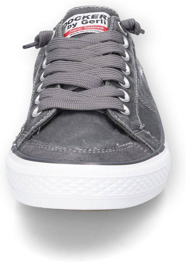 Dockers by Gerli Slip-on sneakers vrijetijdsschoen retro sneaker fake veters in coole jeanslook