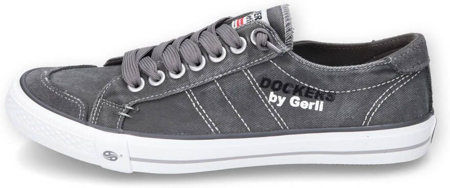 Dockers by Gerli Slip-on sneakers vrijetijdsschoen retro sneaker fake veters in coole jeanslook