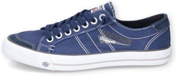 Dockers by Gerli Slip-on sneakers vrijetijdsschoen retro sneaker fake veters in coole jeanslook