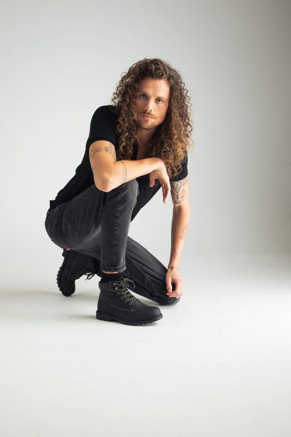 Dockers by Gerli Winterlaarzen Werkschoenen veterschoenen met blokhak
