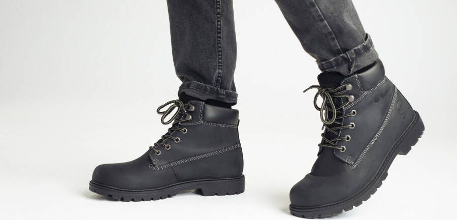 Dockers by Gerli Winterlaarzen Werkschoenen veterschoenen met blokhak