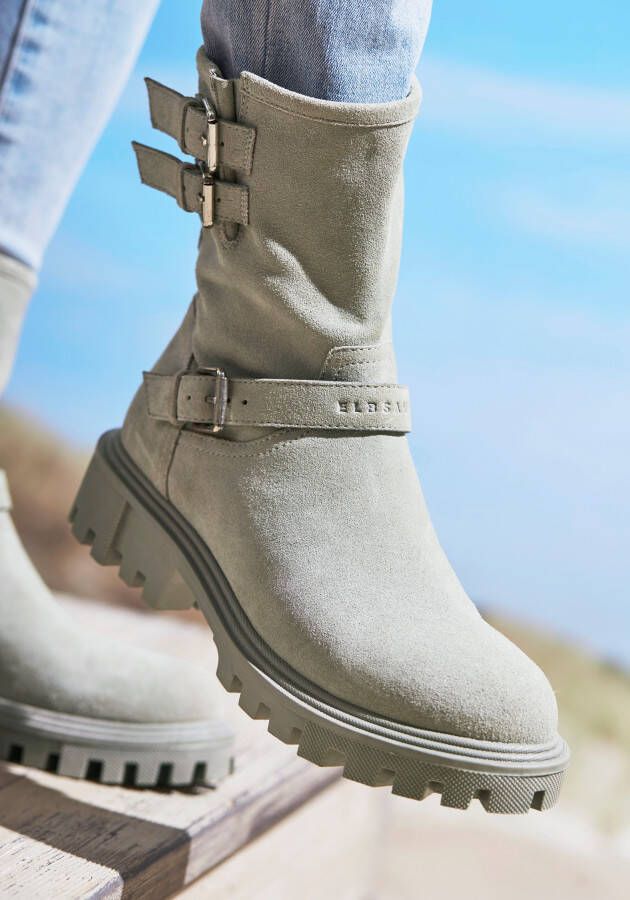 Elbsand Laarsjes van leer met trendy decoratieve gespen laarzen boots