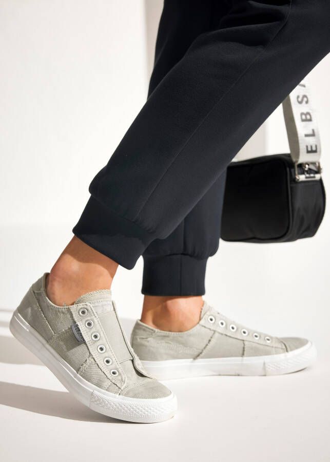 Elbsand Slip-on sneakers uit textiel comfortabele elastische inzet lage schoen casual schoen slipper