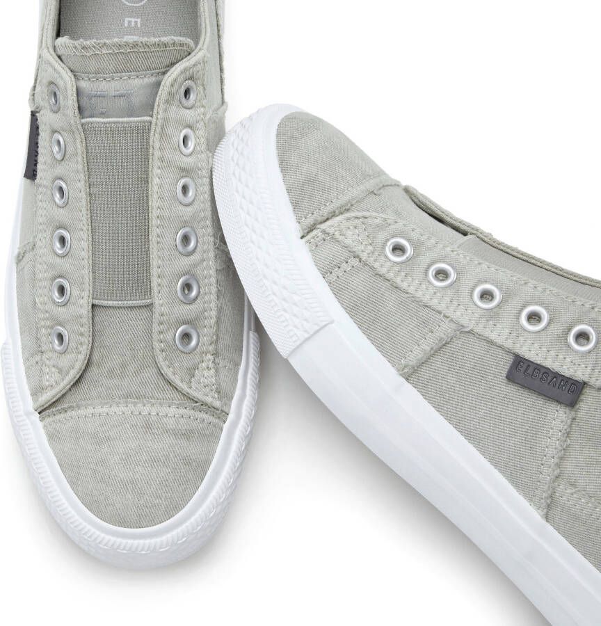 Elbsand Slip-on sneakers uit textiel comfortabele elastische inzet lage schoen casual schoen slipper
