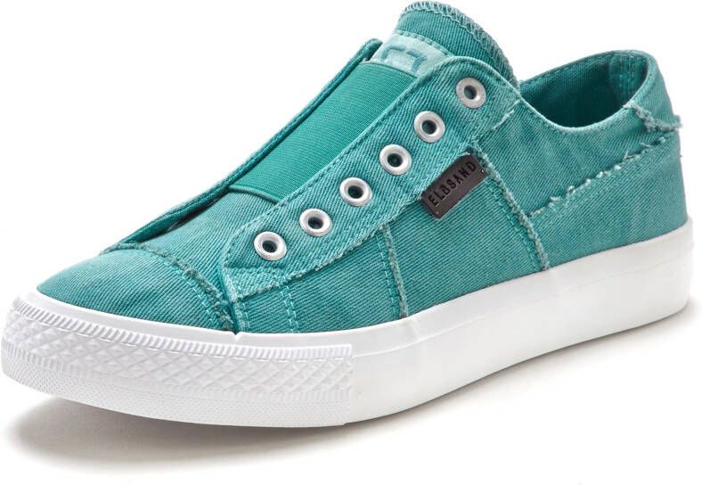 Elbsand Slip-on sneakers uit textiel comfortabele elastische inzet lage schoen casual schoen slipper