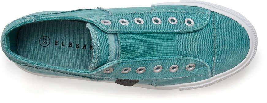 Elbsand Slip-on sneakers uit textiel comfortabele elastische inzet lage schoen casual schoen slipper