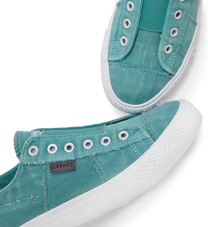Elbsand Slip-on sneakers uit textiel comfortabele elastische inzet lage schoen casual schoen slipper