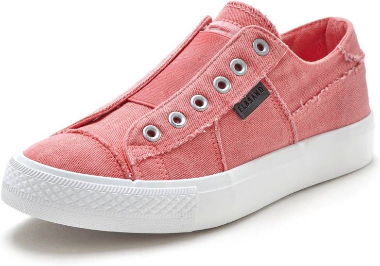 Elbsand Slip-on sneakers uit textiel comfortabele elastische inzet lage schoen casual schoen slipper