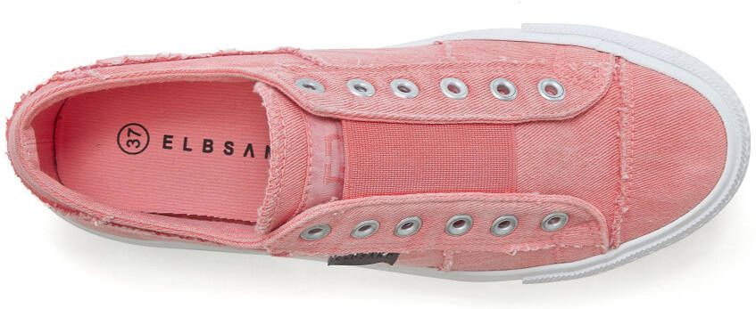 Elbsand Slip-on sneakers uit textiel comfortabele elastische inzet lage schoen casual schoen slipper