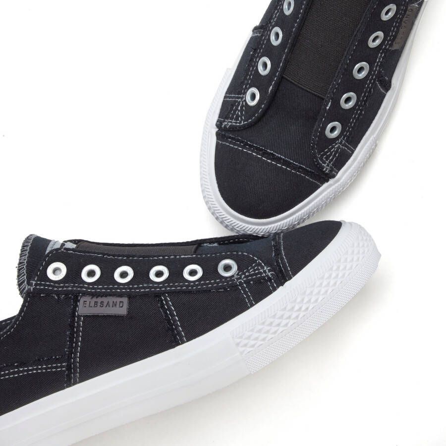 Elbsand Slip-on sneakers uit textiel comfortabele elastische inzet lage schoen casual schoen slipper