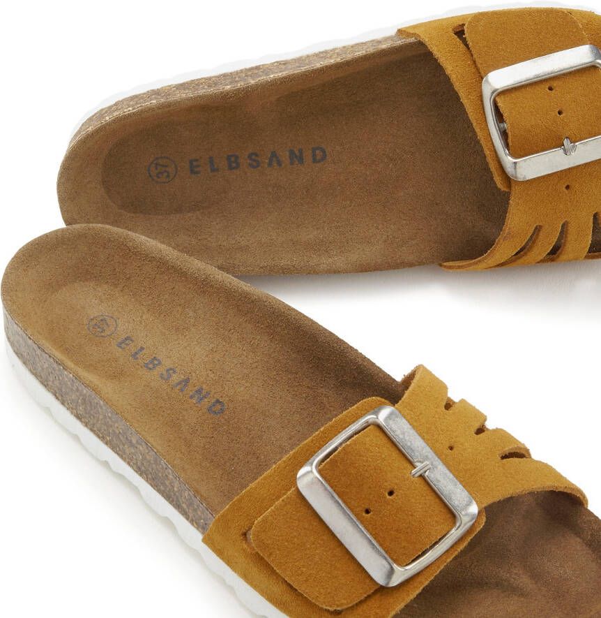 Elbsand Slippers Sandalen van hoogwaardig leer met zacht comfortkurk voetbed