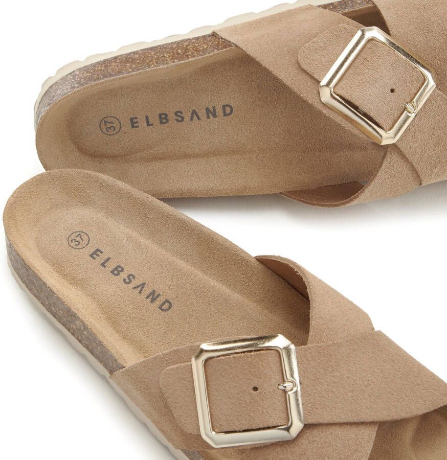 Elbsand Slippers Mule Sandalen open schoen Mule sandaal open schoen hoogwaardig leer zacht kurken voetbed