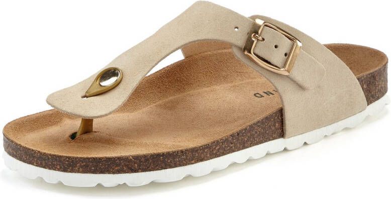 Elbsand Slippers Mule Sandalen open schoen van hoogwaardig leer met comfortabel kurken voetbed unisex