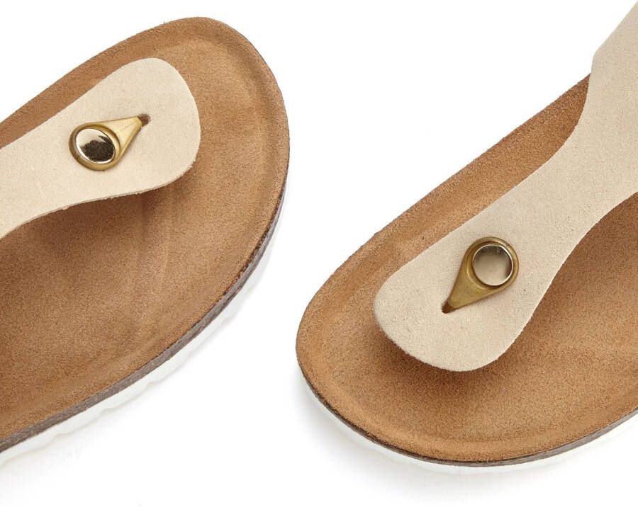 Elbsand Slippers Mule Sandalen open schoen van hoogwaardig leer met comfortabel kurken voetbed unisex