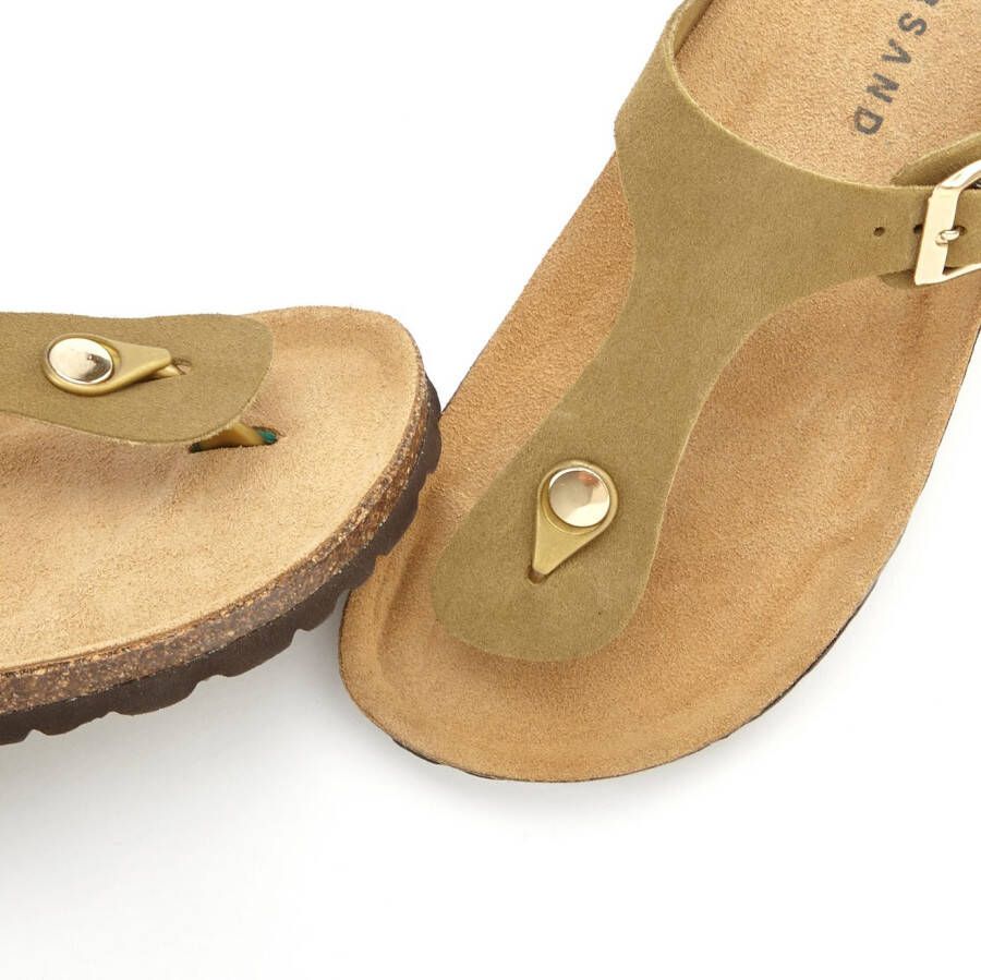 Elbsand Slippers Mule Sandalen open schoen van hoogwaardig leer met comfortabel kurken voetbed unisex