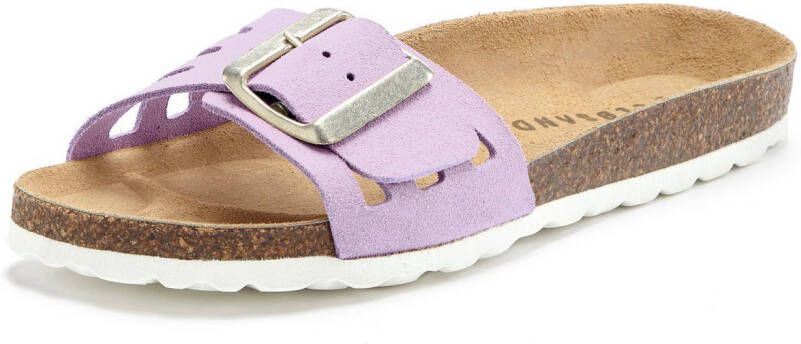 Elbsand Slippers Mule Sandalen open schoen van hoogwaardig leer met zacht comfortkurk voetbed
