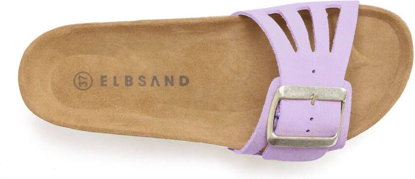 Elbsand Slippers Mule Sandalen open schoen van hoogwaardig leer met zacht comfortkurk voetbed