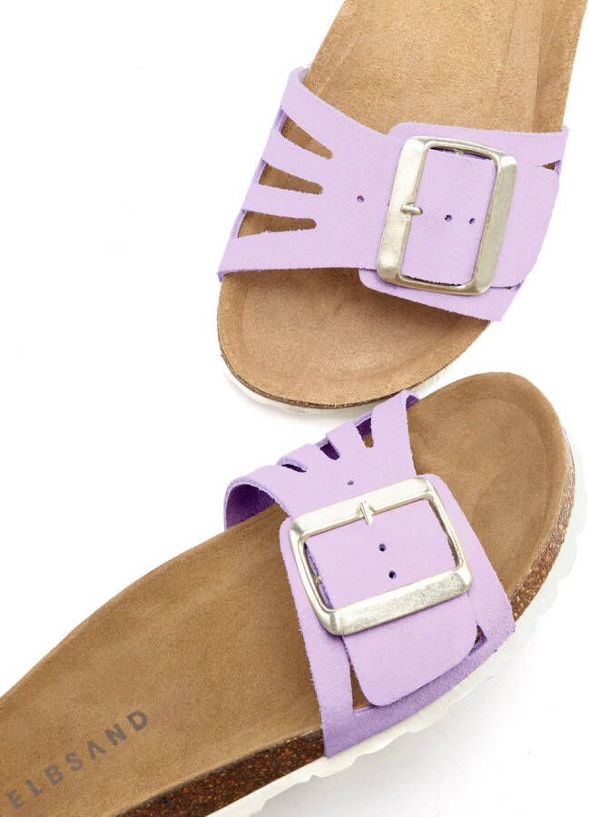 Elbsand Slippers Mule Sandalen open schoen van hoogwaardig leer met zacht comfortkurk voetbed