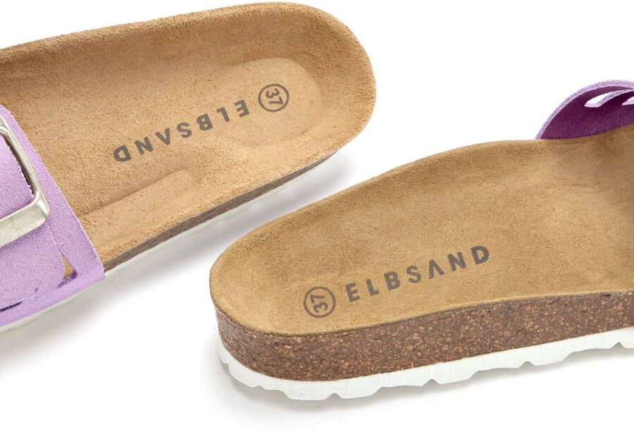 Elbsand Slippers Mule Sandalen open schoen van hoogwaardig leer met zacht comfortkurk voetbed