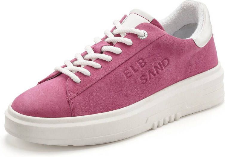 Elbsand Sneakers Veterschoen vrijetijdsschoen van leer met modieuze plateaus zool