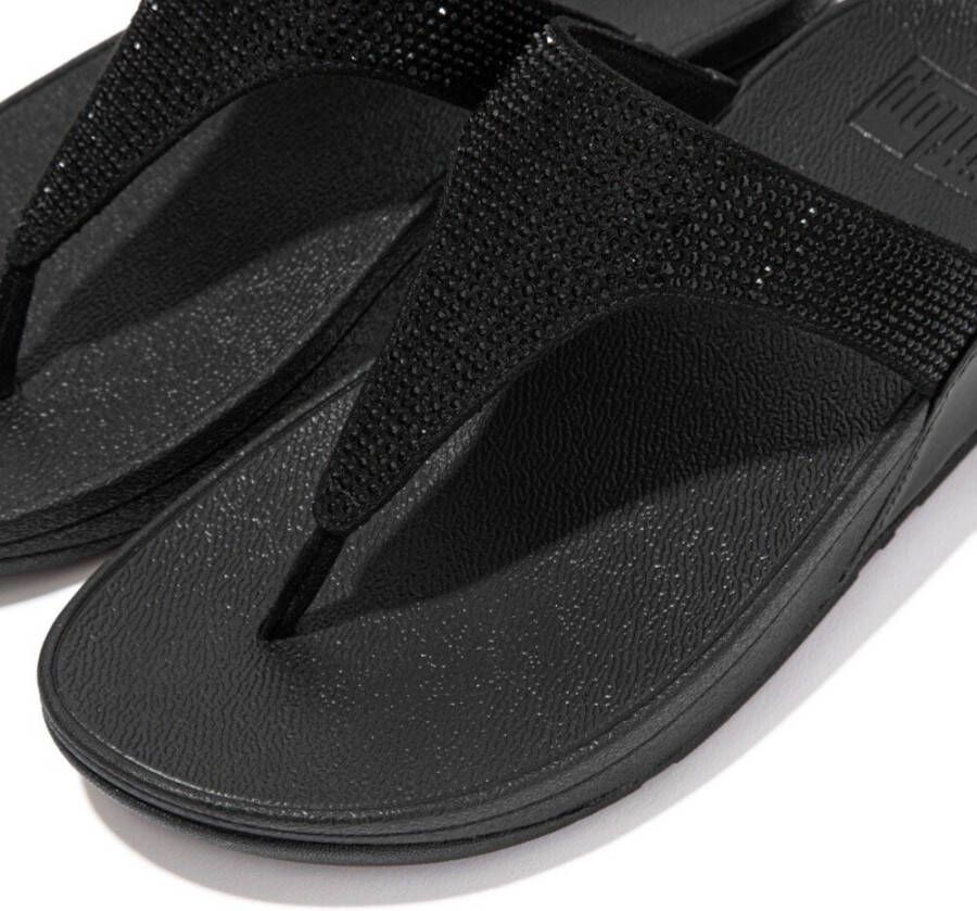 Fitflop Dianets LULU CRYSTAL EMBELLISHED TOE-POST SANDALS HOTFIX sleehak zomerschoen teen-scheider met zachte teenband