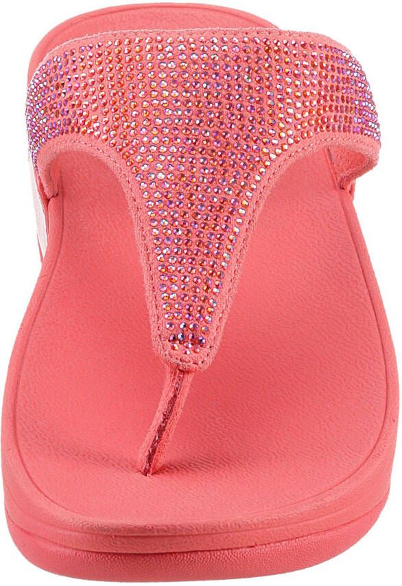 Fitflop Dianets LULU CRYSTAL EMBELLISHED TOE-POST SANDALS HOTFIX sleehak zomerschoen teen-scheider met zachte teenband