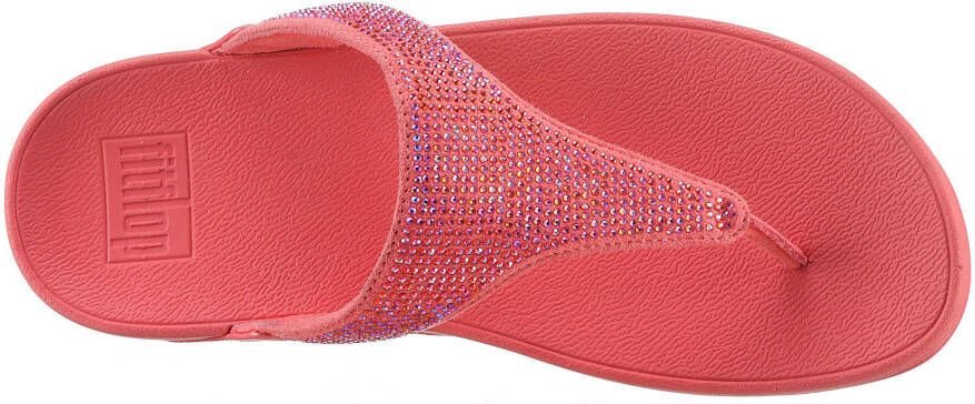 Fitflop Dianets LULU CRYSTAL EMBELLISHED TOE-POST SANDALS HOTFIX sleehak zomerschoen teen-scheider met zachte teenband