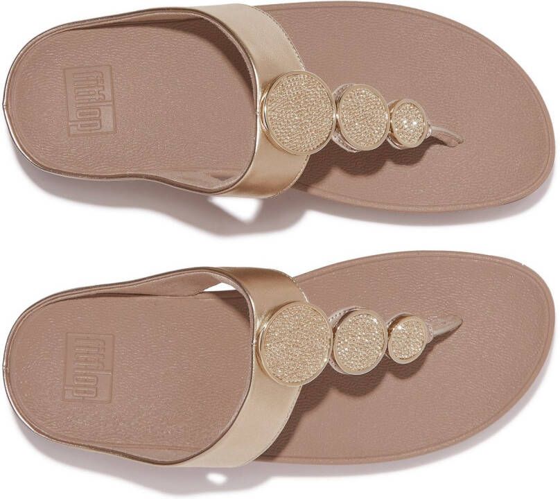 Fitflop Dianets HALO BEAD-CIRCLE METALLIC TOE-POST SANDALS pool slides pantoffel met dempende tussenzooltechnologie