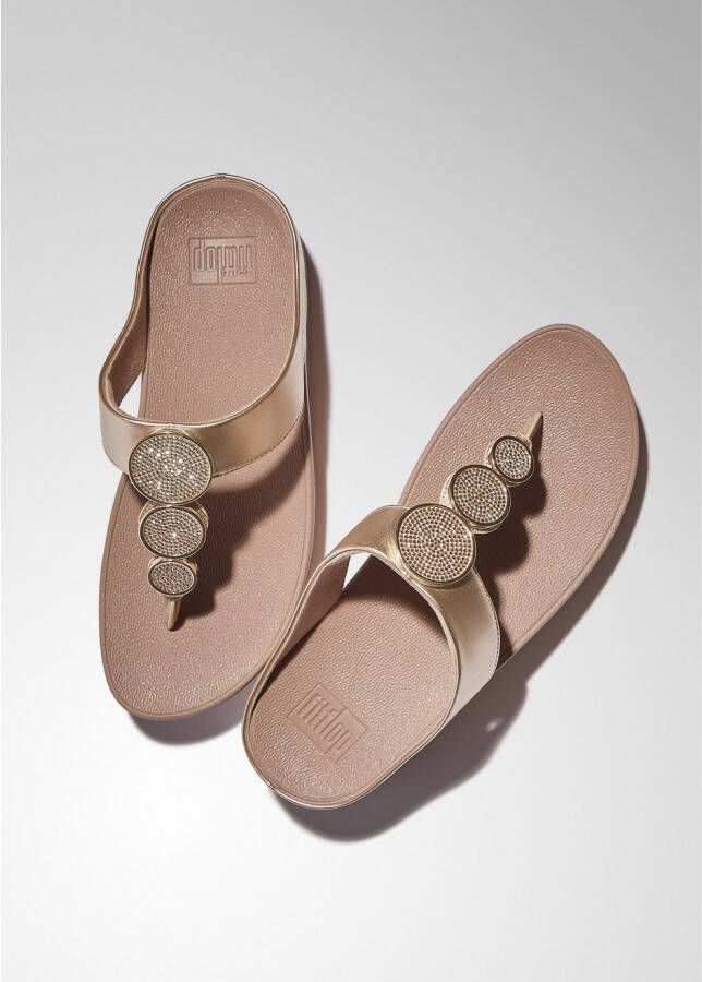 Fitflop Dianets HALO BEAD-CIRCLE METALLIC TOE-POST SANDALS pool slides pantoffel met dempende tussenzooltechnologie