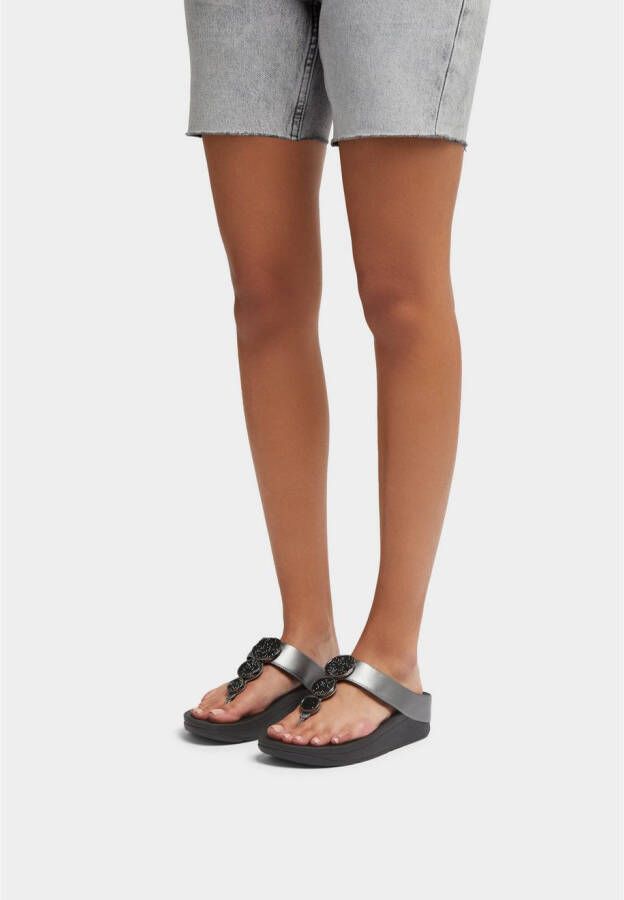 Fitflop Dianets HALO BEAD-CIRCLE METALLIC TOE-POST SANDALS pool slides pantoffel met dempende tussenzooltechnologie