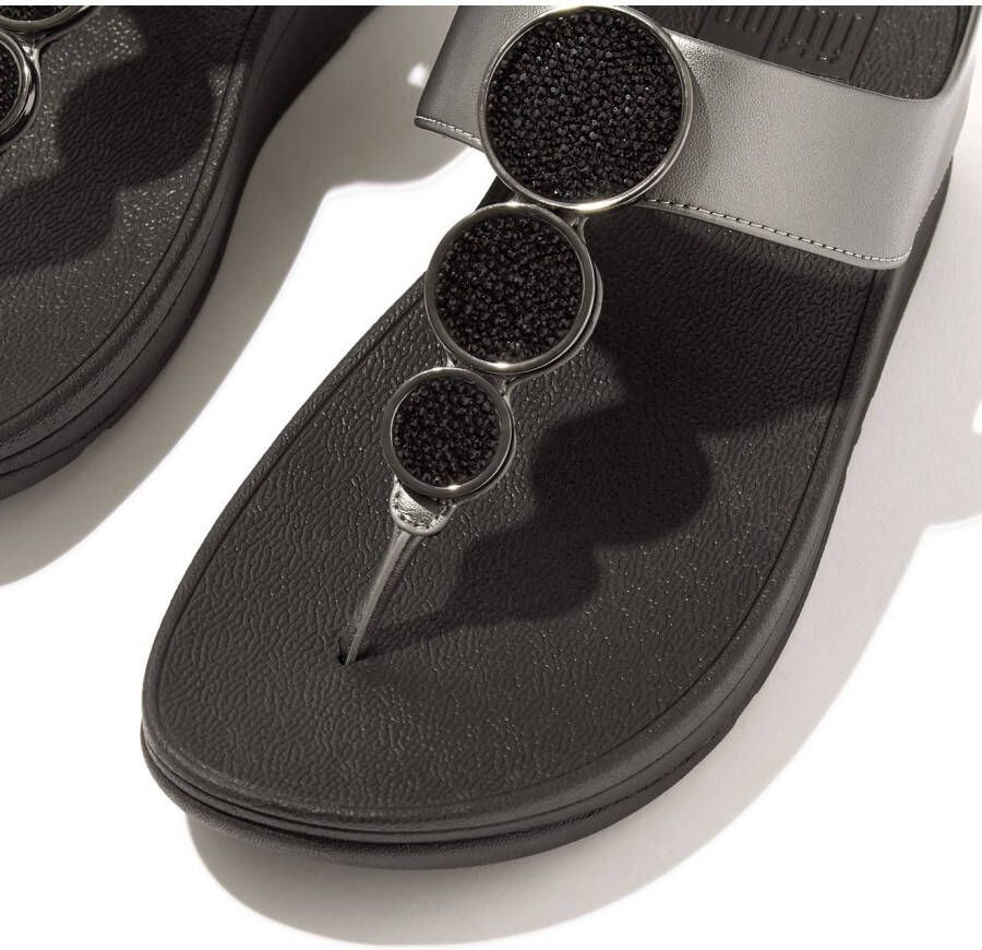 Fitflop Dianets HALO BEAD-CIRCLE METALLIC TOE-POST SANDALS pool slides pantoffel met dempende tussenzooltechnologie