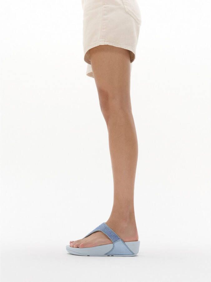 Fitflop Dianets LULU CRYSTAL EMBELLISHED TOE-POST SANDALS HOTFIX sleehak zomerschoen teen-scheider met zachte teenband