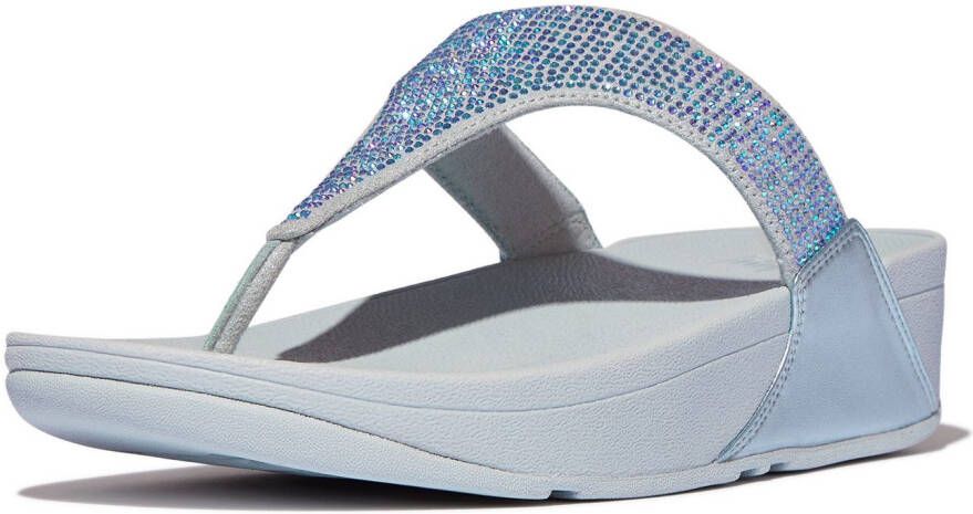 Fitflop Dianets LULU CRYSTAL EMBELLISHED TOE-POST SANDALS HOTFIX sleehak zomerschoen teen-scheider met zachte teenband