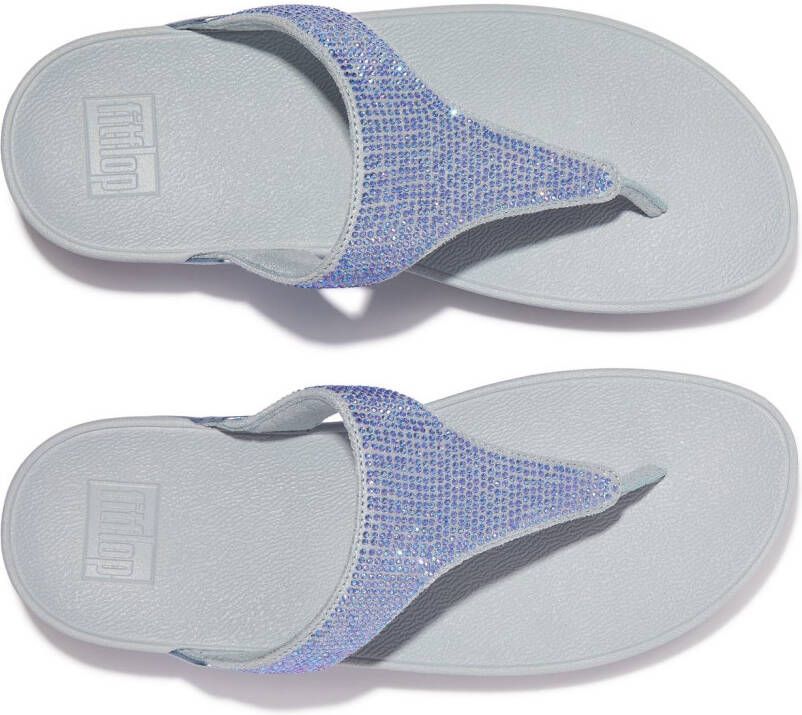 Fitflop Dianets LULU CRYSTAL EMBELLISHED TOE-POST SANDALS HOTFIX sleehak zomerschoen teen-scheider met zachte teenband