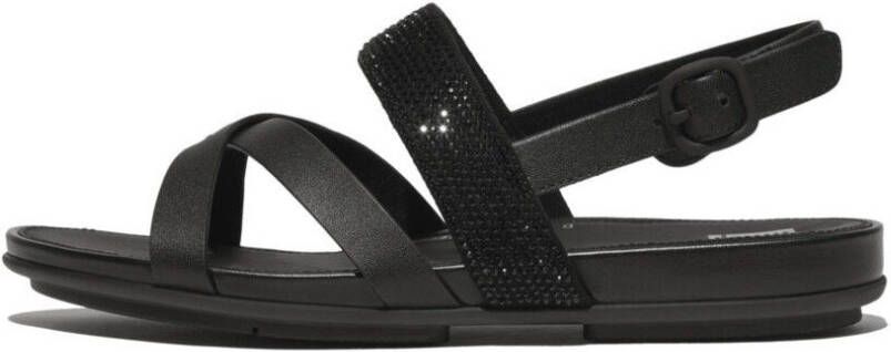Fitflop Sandalen GRACIE CRYSTAL LEATHER STRAPPY BACK-STRAP SANDALS zomerschoen sandaal riemchensandaal met hielbandje